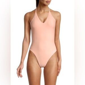 Petal + Sea Peach Knot-Back One-Piece Swimsuit Size M NWT